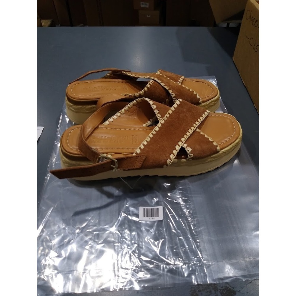 Fabio Maggenti Women Platform Sandal Leather Stitch Espadrille